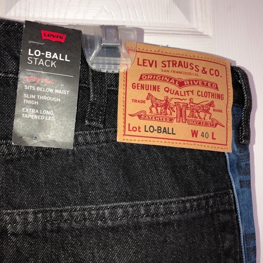 NWT LEVIS Lo-Ball Stack BLACK DENIM Jeans Sz 40 - Picture 9 of 11
